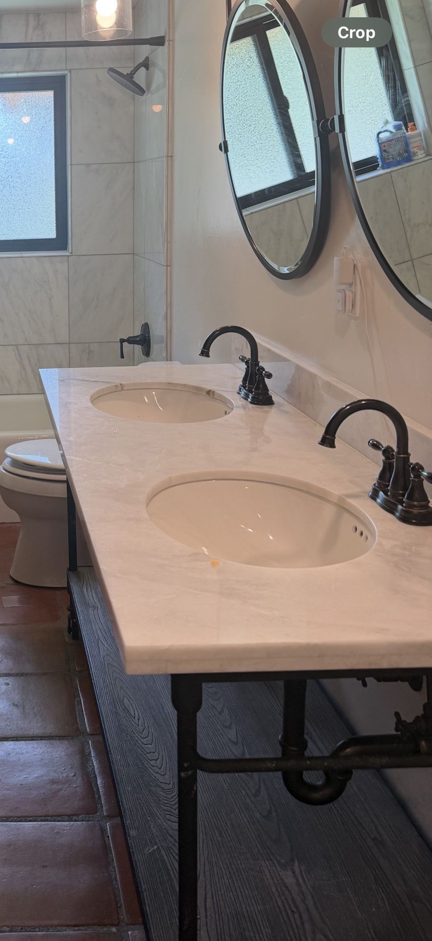 Restoration Hardware Double Sink Vanity Marble Top
