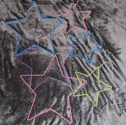 6 Star Room Decor Hangers for Wall Pink Blue Green Purple Big And Small
