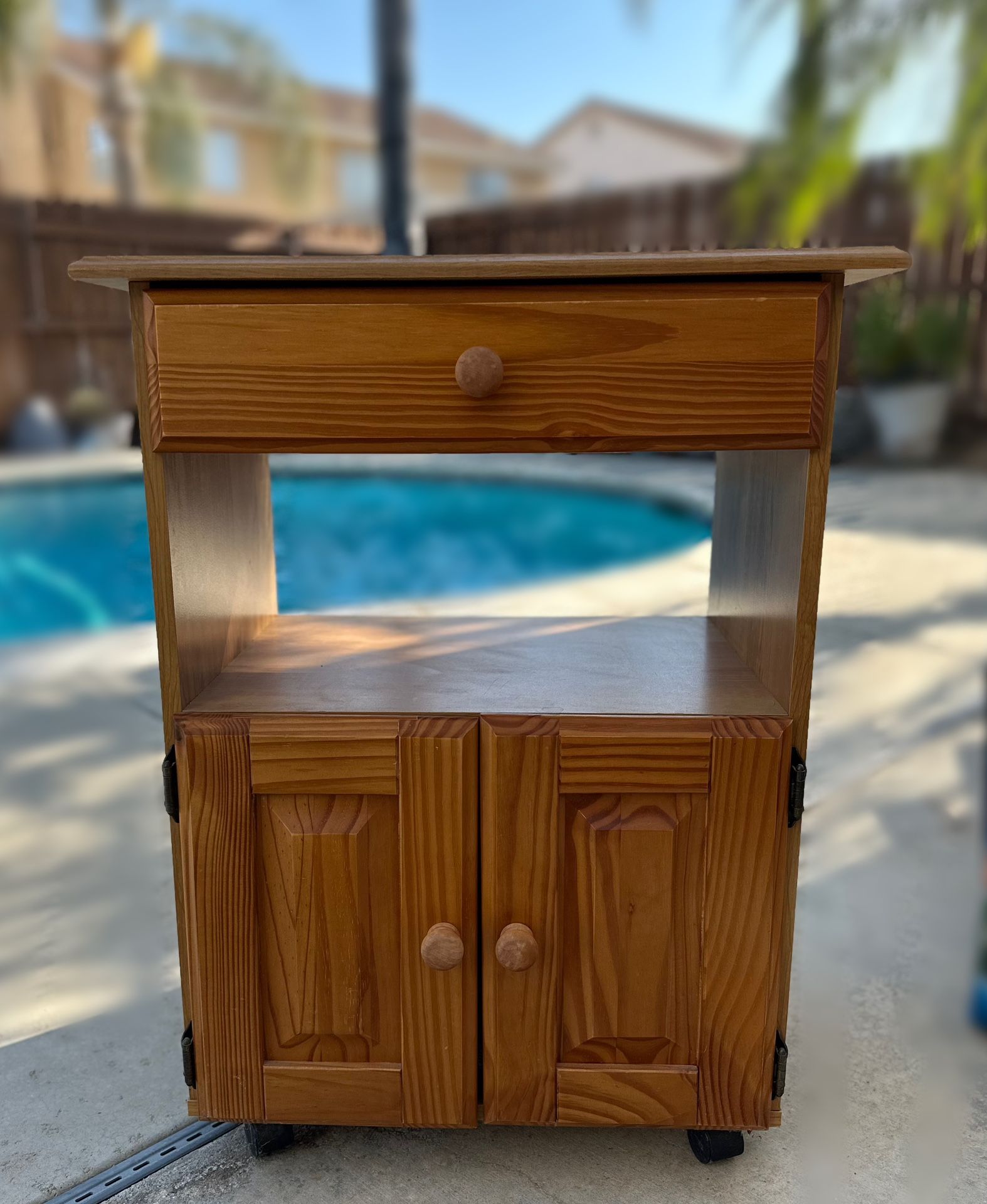 Wood Storage Cabinet On Wheels