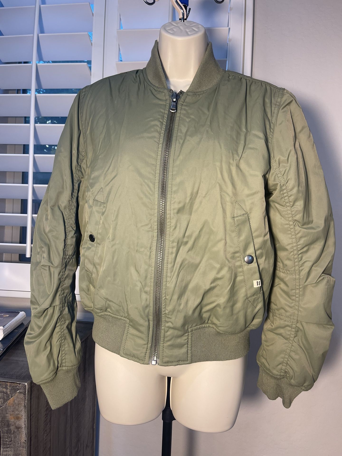 Billabong olive green bomber jacket