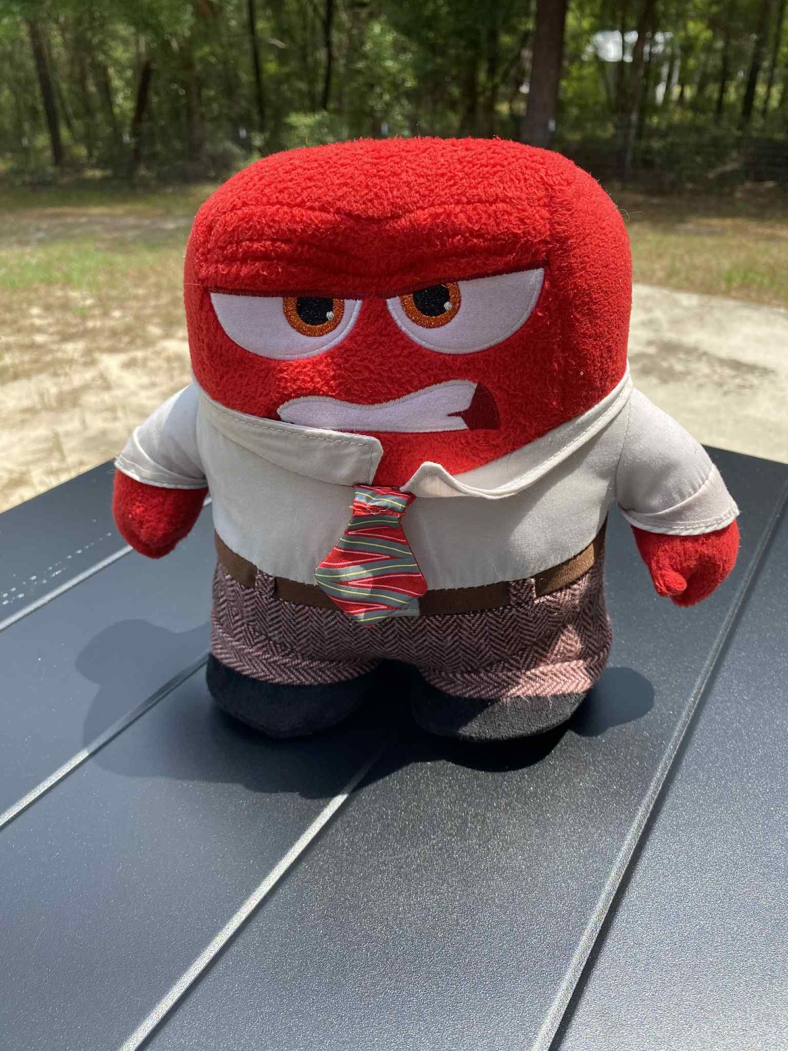 Disney Pixar Plush INSIDE OUT Tomy Anger 9”Standing Stuffed Animal Doll Toy