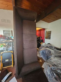 Brown Corduroy Upholstered Sofa Section