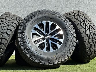 OEM 17" Ford F-150 Wheels Rims 6x135 35" A/T Tires AMP 35X12.50R17LT XL XLT Lariat Raptor R Tremor