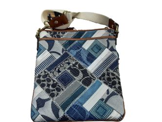 Coach Denim Patchwork Crossbody Blue Purse / Handbag