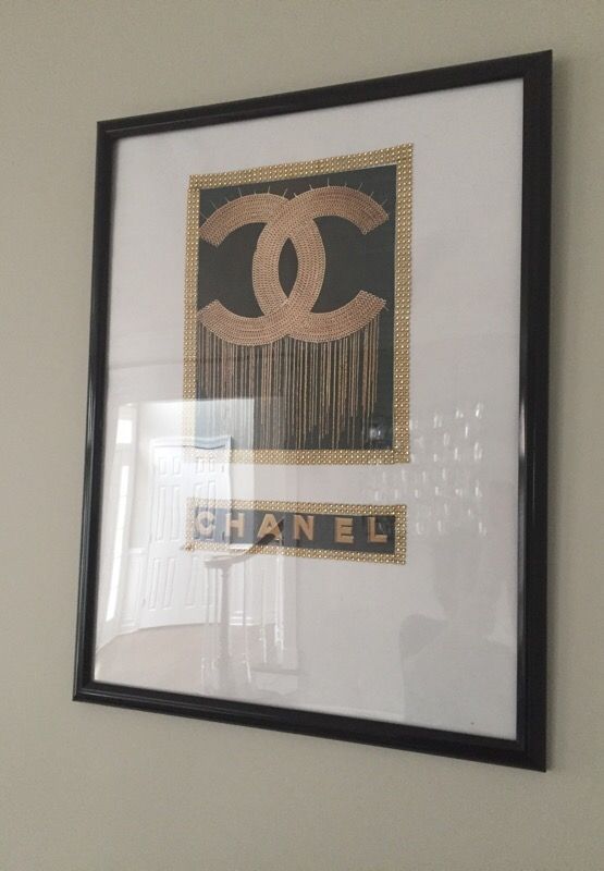 Handmade 18x24in chanel wall art