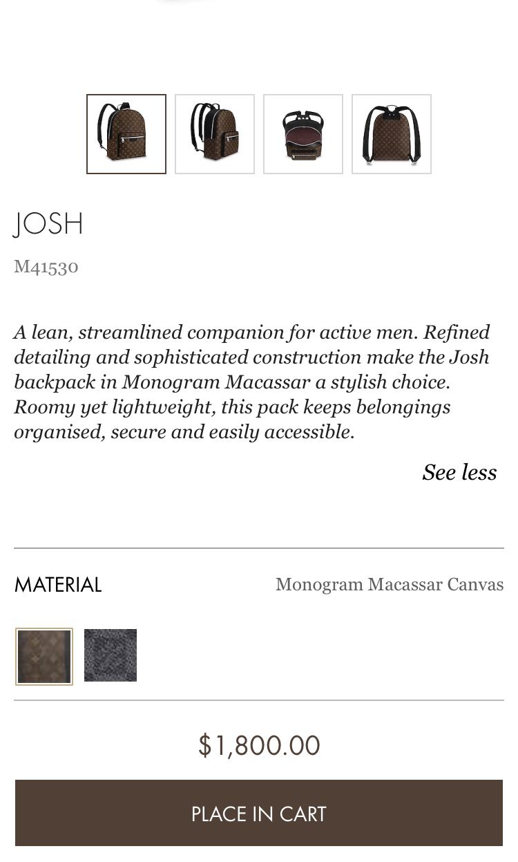 Men's Macassar Josh Backpack M41530
