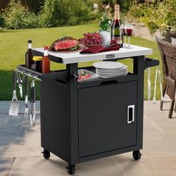 Grill Table Storage Cabinet/Outdoor Bar Cart - NEW IN BOX