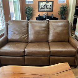 Gorgeous Like New Real Leather Reclining Sofa