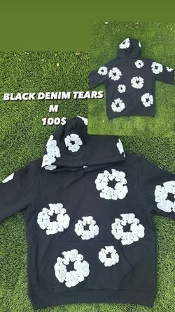 DENIM TEARS HOODIE BLACK AND WHITE