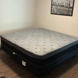 King Mattress And Box Spring! Metal Frame Too