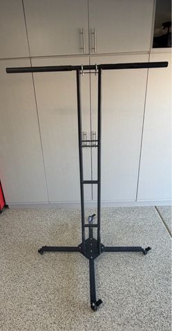 Freestanding Vertical Hanging Bike Rack with Wheels