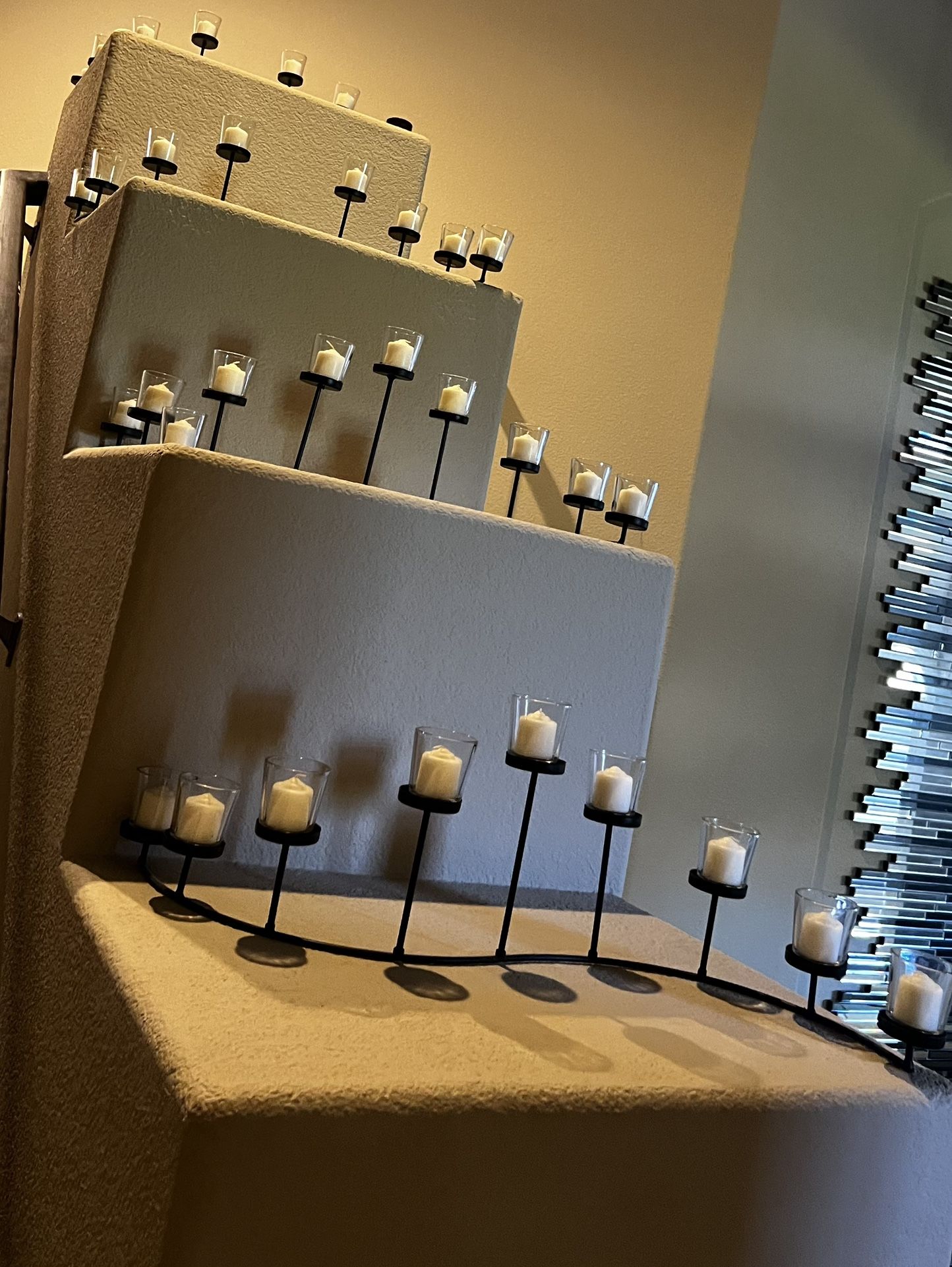 🕯️ 8-PIECE CANDLE HOLDER SET 4 TOTAL – $40 – LIKE NEW 🕯️