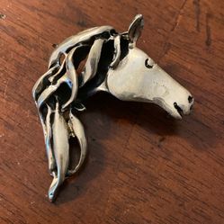 925 Silver Horse Brooch Pin