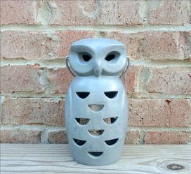 Vintage Cast Aluminum Owl Lantern