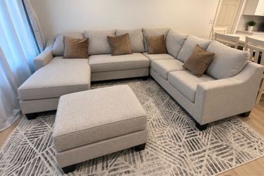 Light Gray Sectional Sofa with Ottoman from Mor furniture
