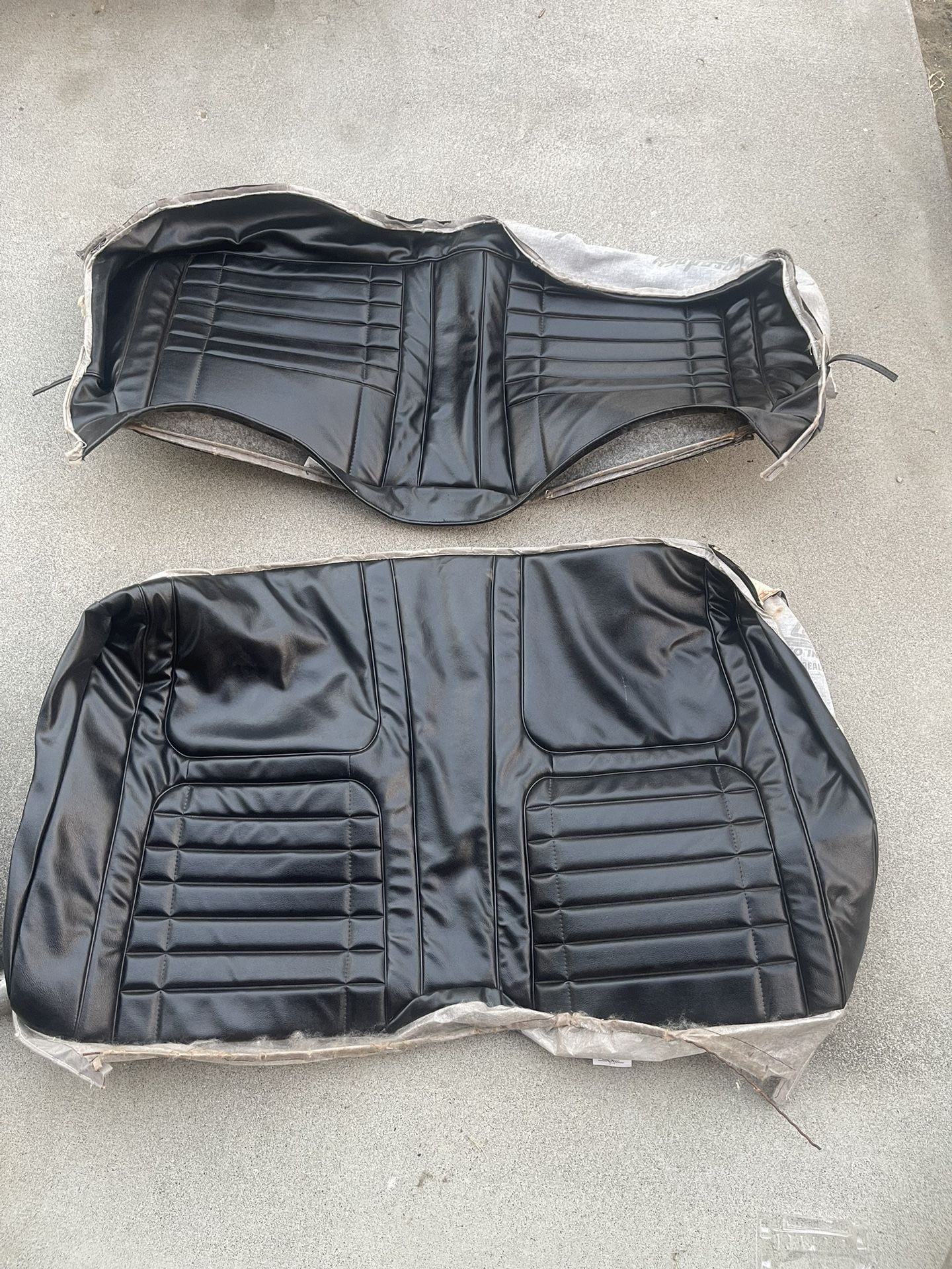 1968 Camaro Black Leather Rear Seat Covers