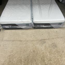 (2) Nectar Premier Hybrid Twin XL/Split King Mattresses 