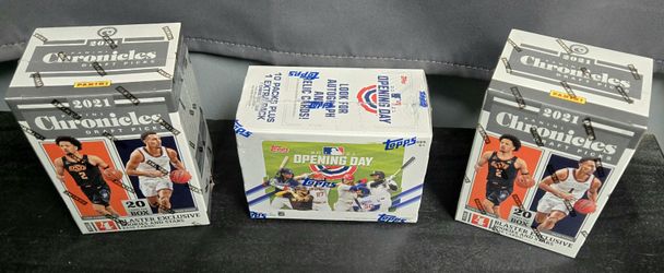 2021–2022 Trading Card Boxes — 2 basketball + 1 baseball — Sealed