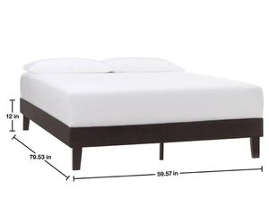 Beckdale Ebony Brown Wood Queen Platform Bed (59.57 in. W x 12 in. H)