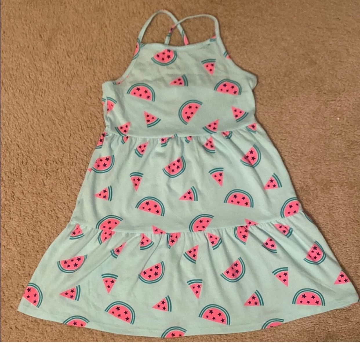 Cat & Jack Mint Green Watermelon Print Dress Sz 8