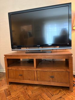 Oak Wood TV Stand Media Console with Drawers