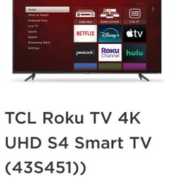 43" TCL ROKU SMART TV 