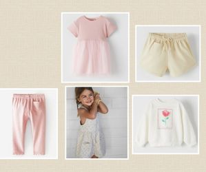 12-18 Months Bundle for Girls 2 Dresses, jacket, shorts, leggings, top and backpack