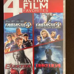 4 Action Film Favorites DVD – Fantastic Four, Rise of the Silver Surfer, Elektra, Daredevil