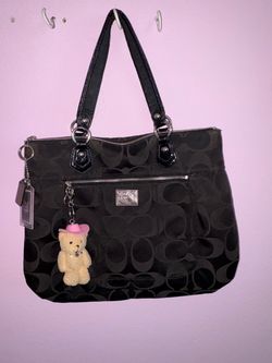 Y2K  Black Poppy Coach Tote