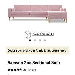 Pink Apt2b Sofa With Chaise