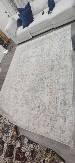 Large Area Rug with Floral Pattern