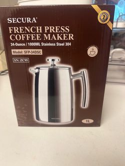 Secura French Press Coffee Maker 34oz Stainless Steel