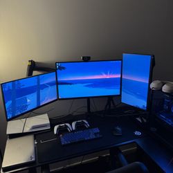 Monitors And Triple Monitor Mount