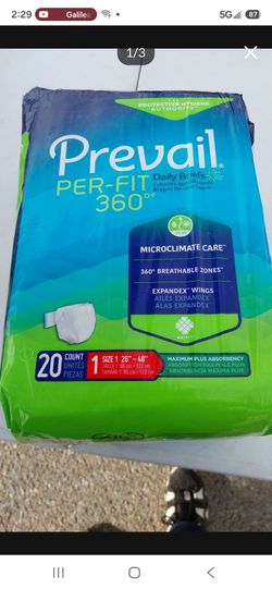 Prevail Per-Fit 360 Daily Briefs Size 1, 20 Count