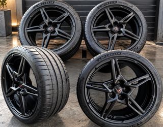 19” 20” Corvette C8 satin black wheels and tires