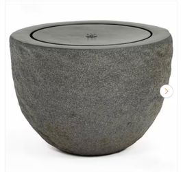 Outdoor Polystone Urn Oval Bowl Bubble Fountain - Gray