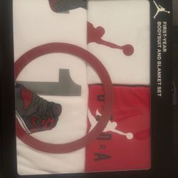 Jordan Onesie And Blanket Set 