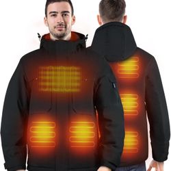 Heated Jackets for Men Women - Rechargeable Men's Soft Shell Winter Heating Jacket for Winter Outdoor Use Black