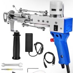 Tufting Gun 2 in 1 Rug Gun Electric Carpet Weaving Gun Handheld for Cut/Loop Pile (Blue)