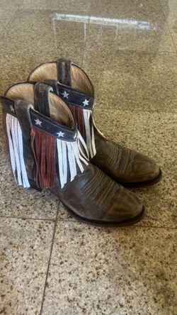ROPER womens Patriotic FringeWestern Boot size 6
