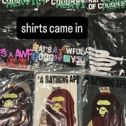 bape and aweful lot of cough syrup shirts