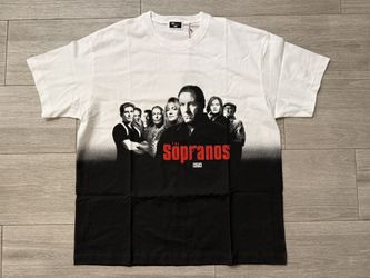 Men's KITH for The Sopranos Ombre Poster khm034645-101 Vintage Tee White Size Large New with Tags