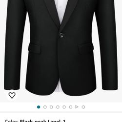 Black MAGE MALE Men's Slim Fit Suit Separates,Single Breasted Solid Jacket Vest 