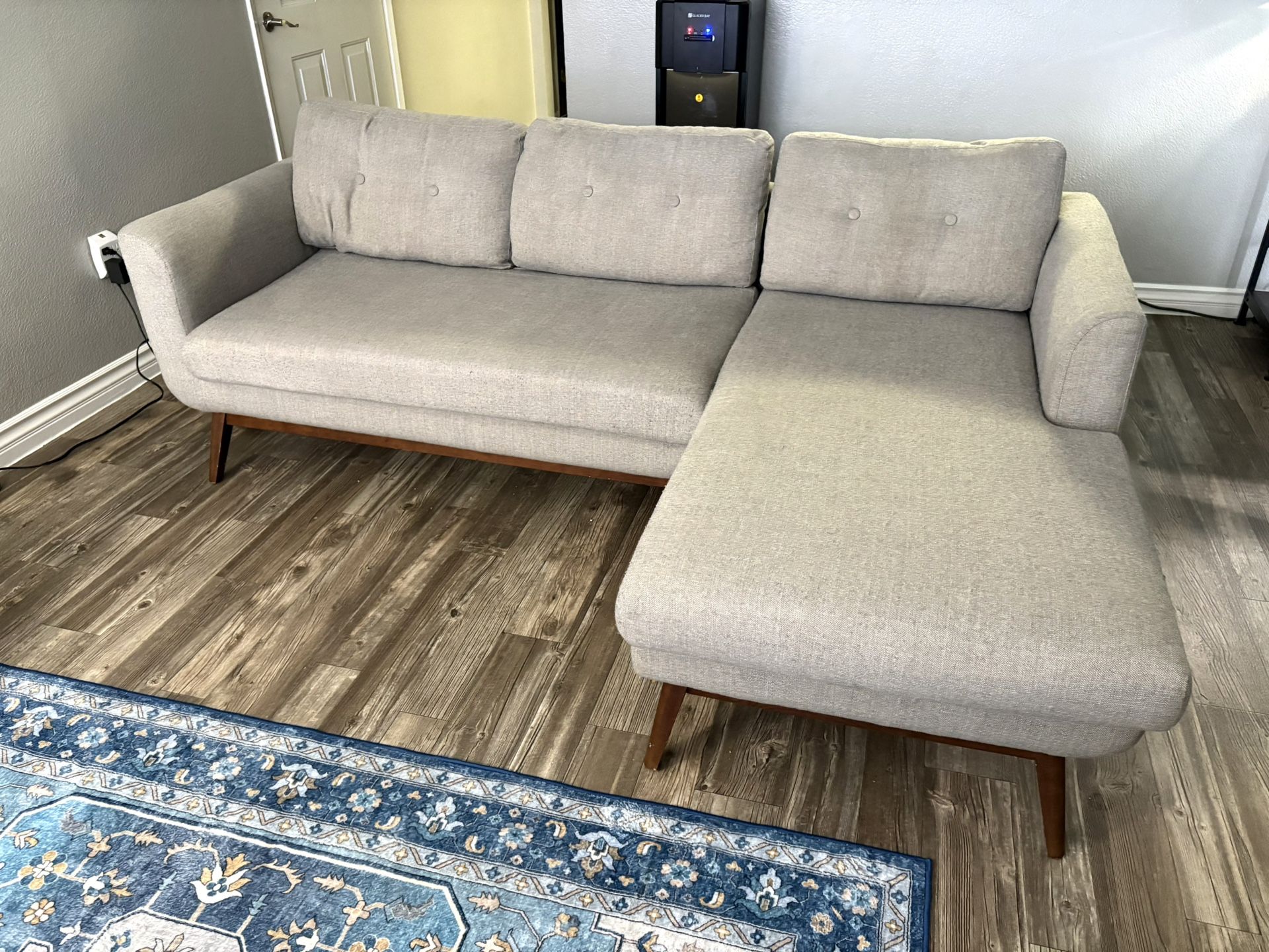 Grey sectional couch 7ft wide
