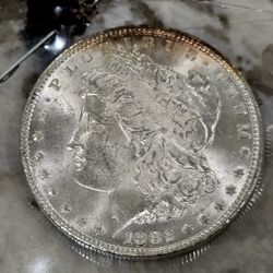 1882-P Morgan Silver Dollar BU+ MS+ Peripheral Toning (Bank Roll)