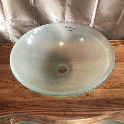 Thick glass sink base or planter or other art projects 