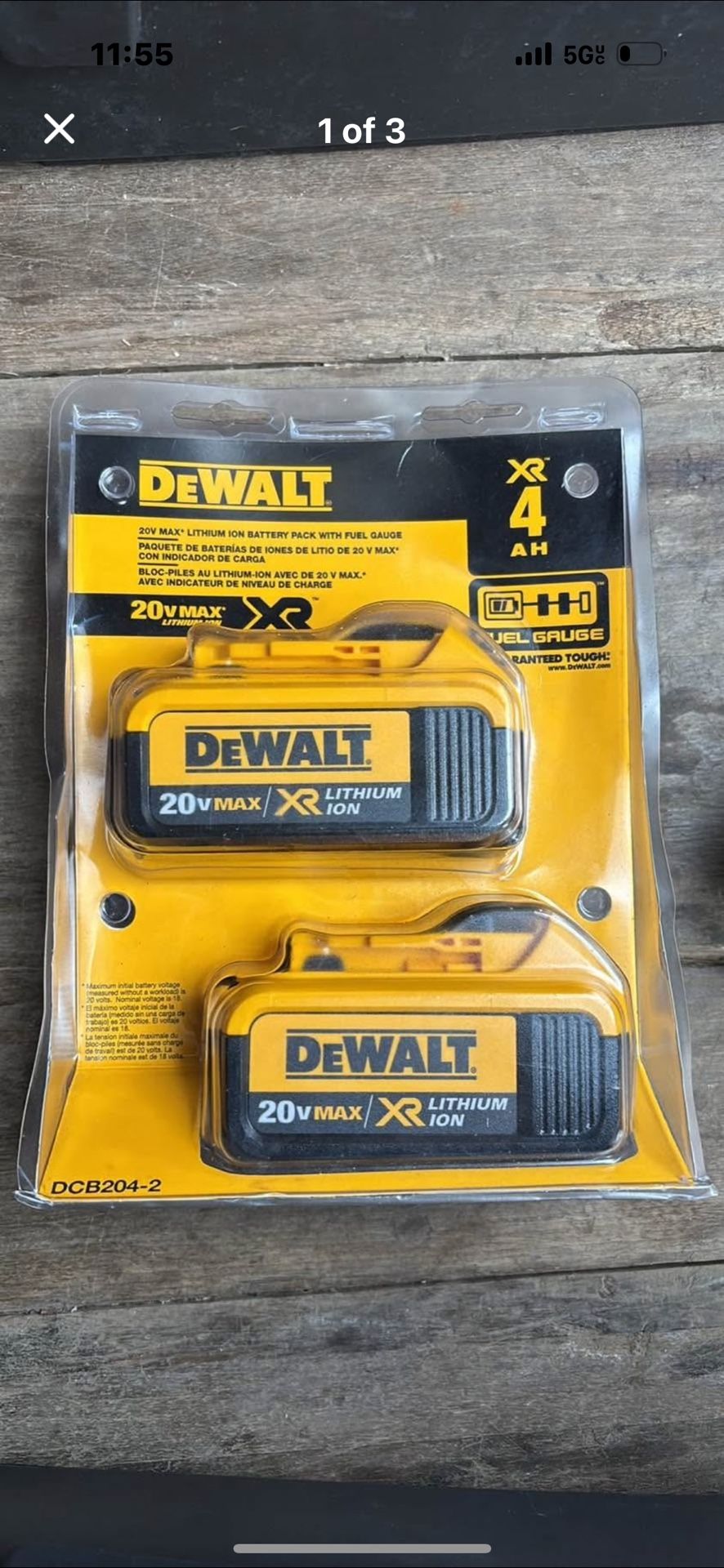 DeWalt 20V MAX XR 4.0Ah Lithium-Ion Battery 2-Pack (Model DCB204-2)