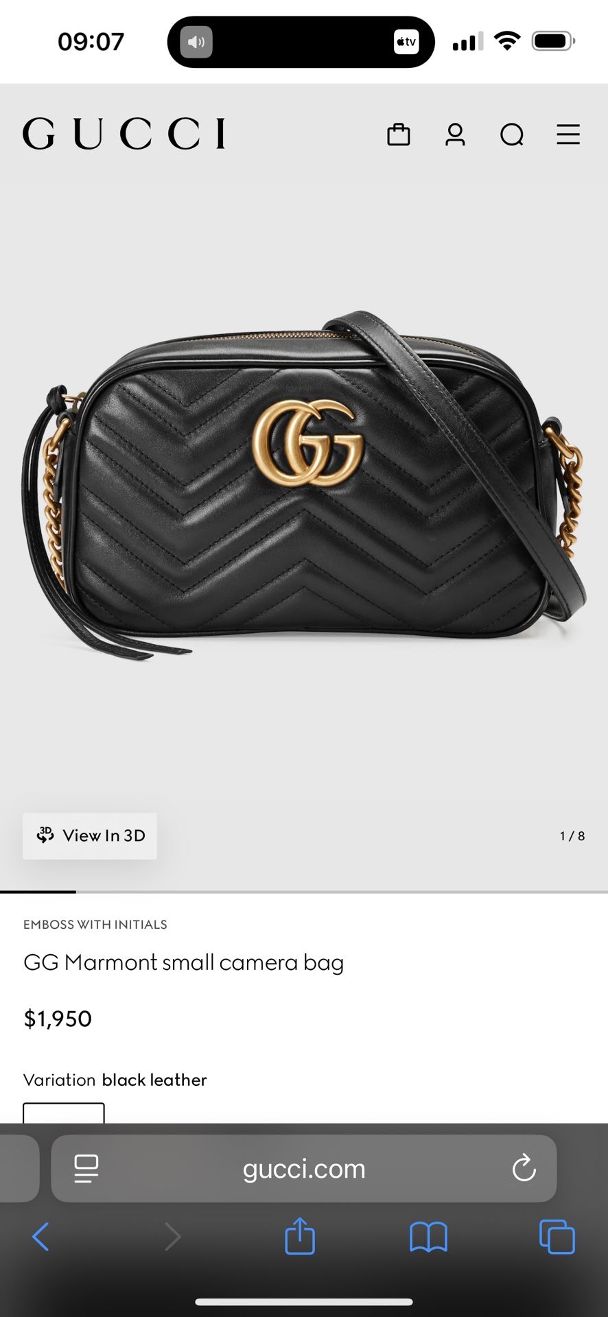 Authentic Gucci Bag— GG Marmont small camera bag