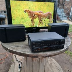 330W PIONEER RECEIVER/BOSE 201 SPEAKERS/40" SAMSUNG 1080P TV WITH ROKU STREAMING STICK AND REMOTES $450 FINAL PRICE 