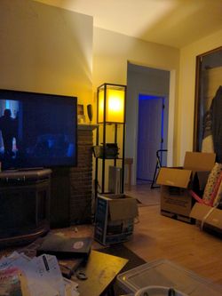 Living room lamp stand and shelf